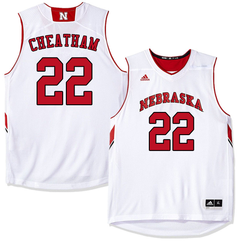 Men #22 Haanif Cheatham Nebraska Cornhuskers College Basketball Jerseys Sale-White - Click Image to Close